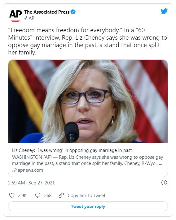 Rep. Liz Cheney: 'I was wrong' to oppose same-sex marriage in the past