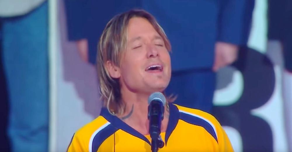 First time Keith Urban asked to sing National Anthem and crowd falls silent